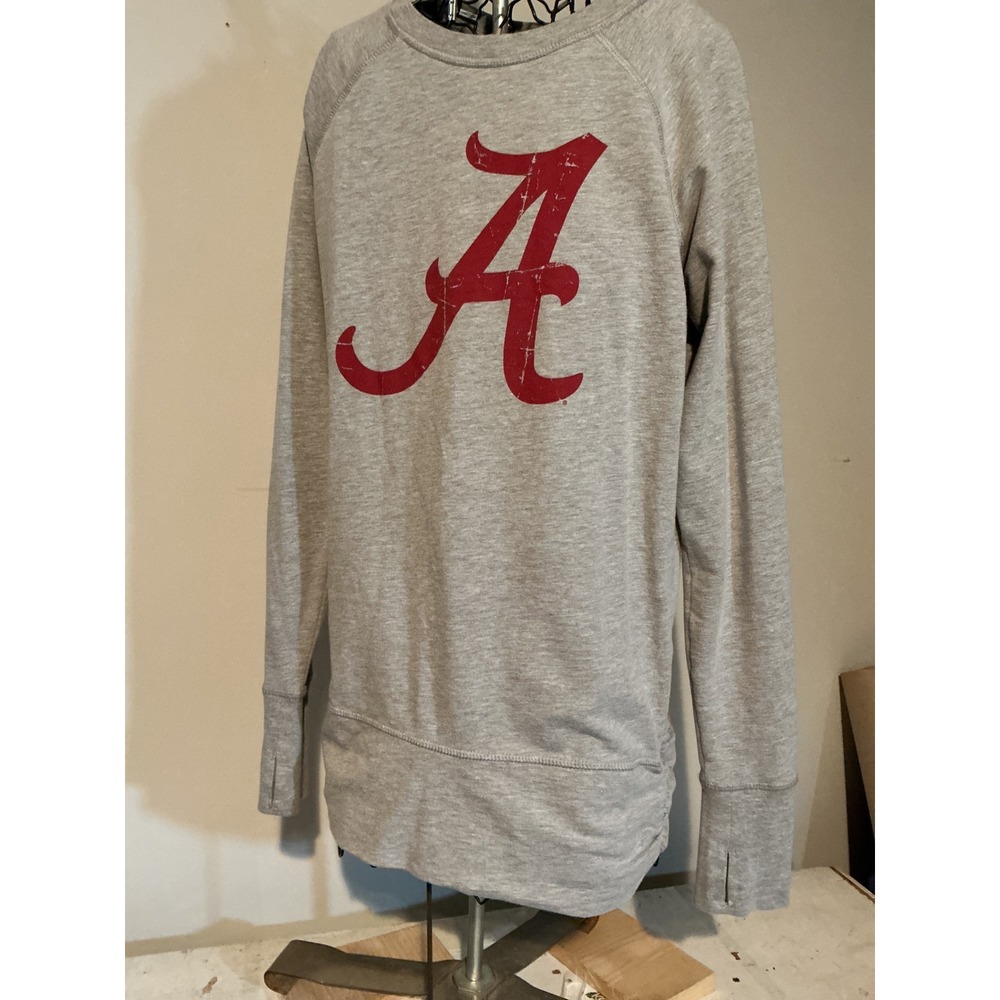 Alta Gracia Alabama Crimson Tide Sweatshirt Gray Ruched Thumbhole Women Small‎